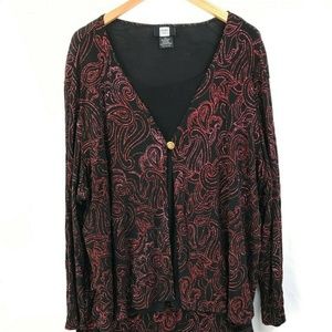 Studio 1940 Back Red Paisley Skirt Set Size 4X